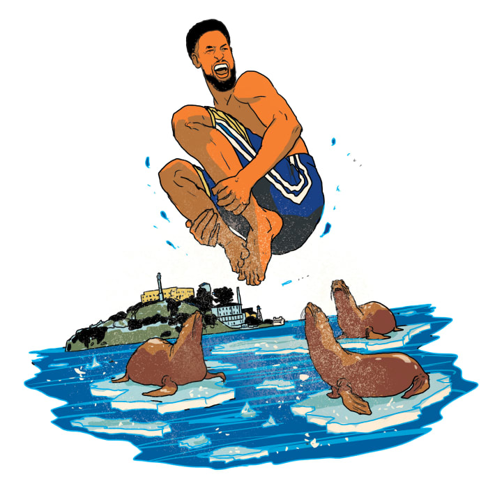 One of many Warriors with a cold routine, Thompson’s involves a morning dip near his house.
